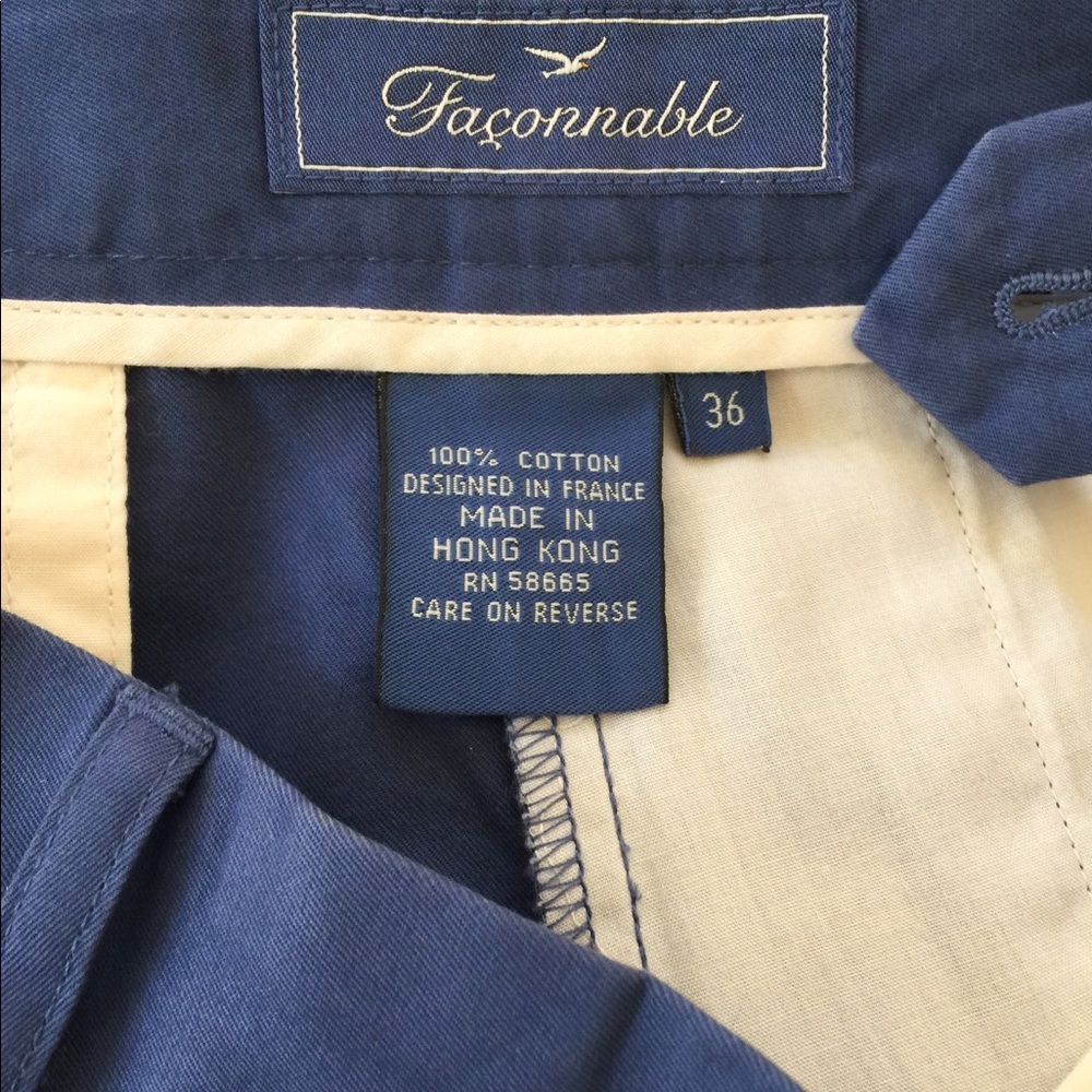 Façonnable Medium Blue Chinos, 36x30